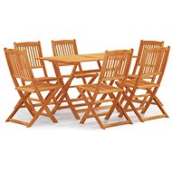 7-piece folding garden dining set solid eucalyptus wood, 3087154 - Garden Furniture