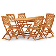 7-piece folding garden dining set solid eucalyptus wood, 3087157 - Garden Furniture