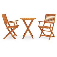 3-piece folding garden dining set solid eucalyptus wood, 3087159 - Garden Furniture