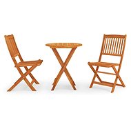 3-piece folding garden dining set solid eucalyptus wood, 3087160 - Garden Furniture