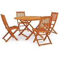 5-piece folding garden dining set solid eucalyptus wood, 3087162 - Garden Furniture