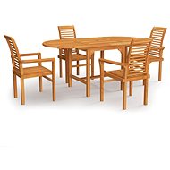 5-piece garden dining set solid teak wood, 3059589 - Garden Furniture