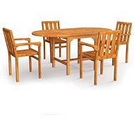 5-piece garden dining set solid teak wood, 3059591 - Garden Furniture