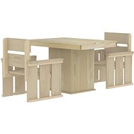 3-piece garden dining set impregnated pine wood, 3096610 - Garden Furniture