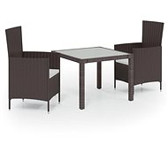 3-piece garden dining set polyrattan brown, 3094817 - Garden Furniture