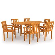 7-piece garden dining set solid teak wood, 3059592 - Garden Furniture