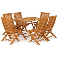 7-piece garden dining set solid teak wood, 3059602 - Garden Furniture