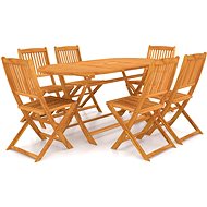 7-piece folding garden dining set solid acacia wood, 3060197 - Garden Furniture