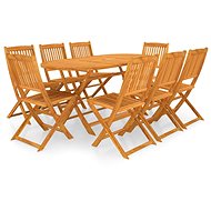 9-piece folding garden dining set solid acacia wood, 3060198 - Garden Furniture