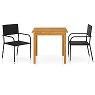 3-piece garden dining set black, 3067734 - Garden Furniture