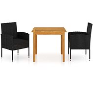 3-piece garden dining set black, 3067740 - Garden Furniture