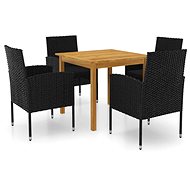 5-piece garden dining set black, 3067743 - Garden Furniture