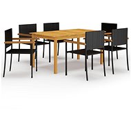 7-piece garden dining set black, 3067809 - Garden Furniture