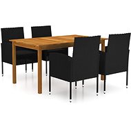 5-piece garden dining set black, 3067834 - Garden Furniture