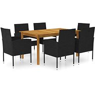 7-piece garden dining set black, 3067837 - Garden Furniture