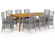 9-piece garden dining set grey, 3067890 - Garden Furniture