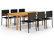 7-piece garden dining set black, 3067903 - Garden Furniture