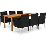 7-piece garden dining set black, 3067928 - Garden Furniture