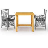 3-piece garden dining set grey, 3068702 - Garden Furniture
