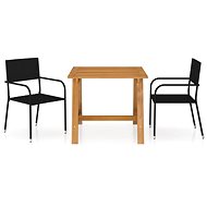 3-piece garden dining set black, 3068720 - Garden Furniture