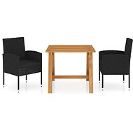 3-piece garden dining set black, 3068724 - Garden Furniture