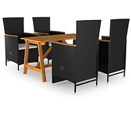 5-piece garden dining set black, 3068760 - Garden Furniture