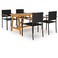 5-piece garden dining set black, 3068764 - Garden Furniture