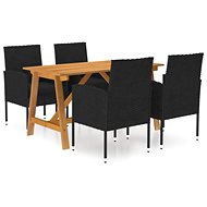 5-piece garden dining set black, 3068781 - Garden Furniture