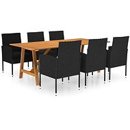 7-piece garden dining set black, 3068840 - Garden Furniture