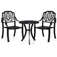 3-piece bistro set cast aluminium black, 3070566 - Garden Furniture