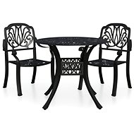 3-piece bistro set cast aluminium black, 3070575 - Garden Furniture