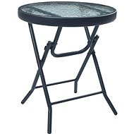 Bistro stolek černý 40 × 46 cm ocel a sklo, 47926 - Zahradní stůl