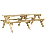 Piknikový stůl a lavice 220 × 122 × 72 cm impregnované borové dřevo, 318399 - Zahradní stůl