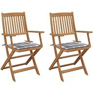 Skládací zahradní židle s poduškami 2 ks masivní akáciové dřevo, 3064604 - Zahradní židle