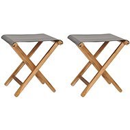 Skládací židle 2 ks masivní teakové dřevo a textil tmavě šedé, 310670 - Zahradní židle