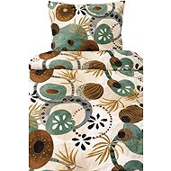 4sleep Bavlněné povlečení Lux  140 × 200, 70 × 90 cm, abstrakce zelená/bílá - Bed Linen