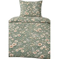 4sleep Bavlněné povlečení Lux  140 × 200, 70 × 90 cm, drobné béžové květinky natura - Bed Linen