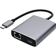 4smarts USB-C adapter Ethernethez és USB-C fekete - USB Hub