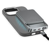 4smarts Wireless OneStyle with MagSafe compatible case for Apple iPhone 15, 5000mAh, gray - Powerbanka