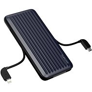 4smarts Power Bank iDuos 10000mAh 20W with PD, Integrated Cables, MFi certified, Blue/Black - Power Bank