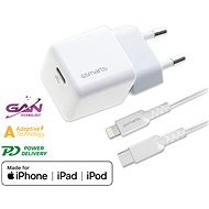4smarts Wall Charger VoltPlug Mini PD 30 W with GaN and USB-C to Lightning Cable 1.5 m white *MFi cert - Nabíjačka do siete