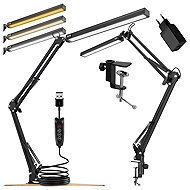 SMART LED Dimmable LED Clip-On Desk Lamp CCT/10W/300Lm/USB/Black - Table Lamp