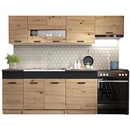Nejlevnější nábytek Gatlin 240 cm, dekor dub Artisan, černá - Kitchen Unit