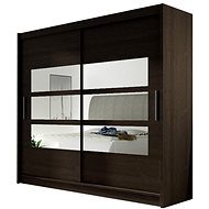 Nejlevnější nábytek Gamba III - černý mat / zrcadlo - Wardrobe