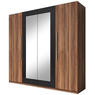 Nejlevnější nábytek Wilder se zrcadlem - červený ořech / černá - Wardrobe