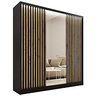 Cheapest furniture Insular 3D 150 with mirror - black matt / oak artisan - Wardrobe