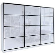 Nejlevnější nábytek Harazia 280 bez zrcadla - bílý lesk - Šatní skříň