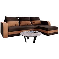 Nejlevnější nábytek Lefhet bis - tmavě hnědá látka / cappuccino látka - Sedací souprava