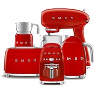 SMEG 50's Retro Style 4.8 l Red Food Processor with Stainless Steel Bowl + Hob + Pressure Cooker - Appliance Set