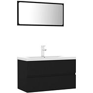 Shumee Set koupelnového nábytku černý dřevotříska - Bathroom Set
